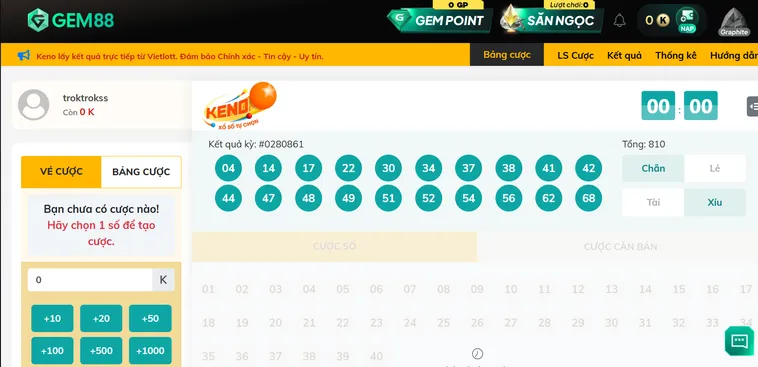Keno Vietlottt Tại Gem88 Trải Nghiệm Cá Cược Trực Tuyến Đẳng Cấp Đỉnh Cao