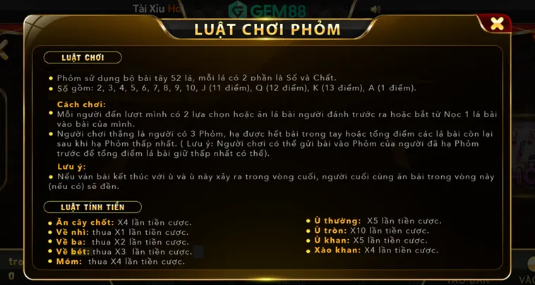 Kinh Nghiệm Chơi Phỏm Tại Gem88 Ăn Tiền Thật Từ Các Cao Thủ