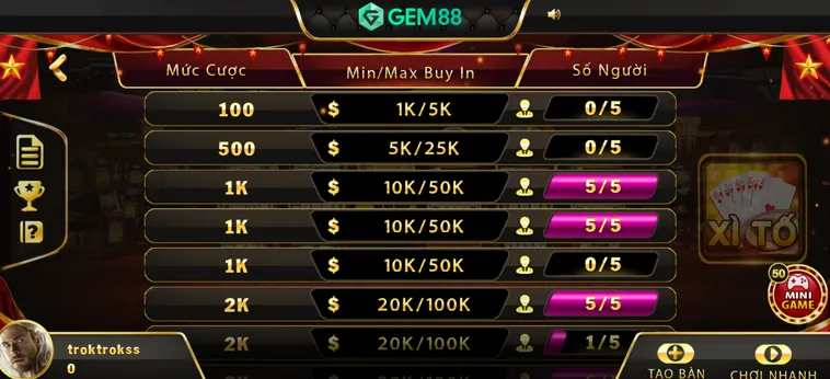 Khám Phá Đỉnh Cao Trải Nghiệm Xì Tố Tại Gem88 Uy Tín